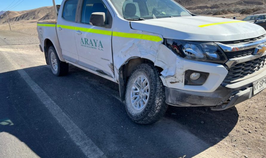 Colision  de camionetas deja un lesionado en diego de Almagro