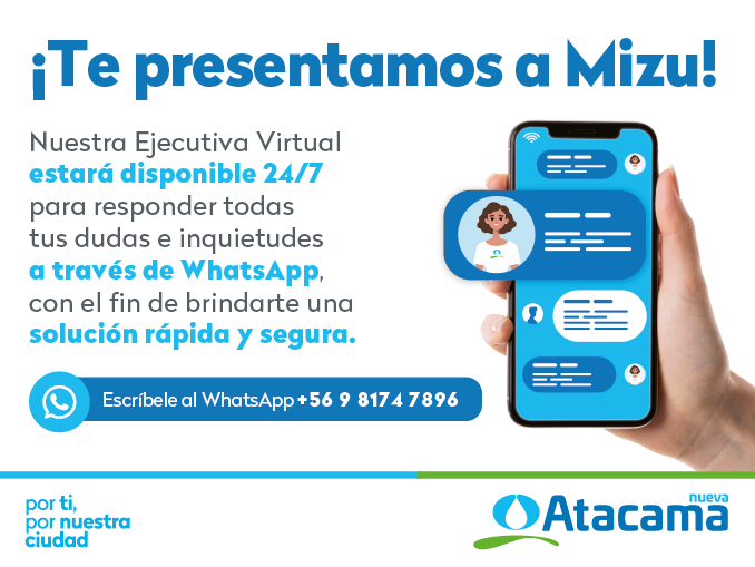 Nueva Atacama y su canal de atención vía WhatsApp ha beneficiado a más de 1400 personas