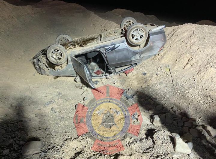 2 PERSONAS LESIONADAS EN VOLCAMIENTO VEHICULAR EN CERCANIAS DE DIEGO DE ALMAGRO.