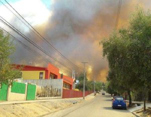 Declaran alerta roja para la comuna de San Nicolás por incendio forestal