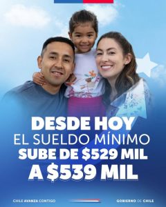 Este 01 de enero sube sueldo minimo a $539.000