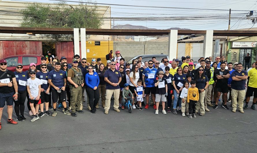 MÁS DE 100 DEPORTISTAS CONMEMORARON EL ANIVERSARIO DE LA PDI EN LA COMUNA DE DIEGO DE ALMAGRO